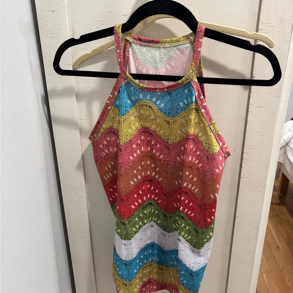 Colorful Halter Neck Dress